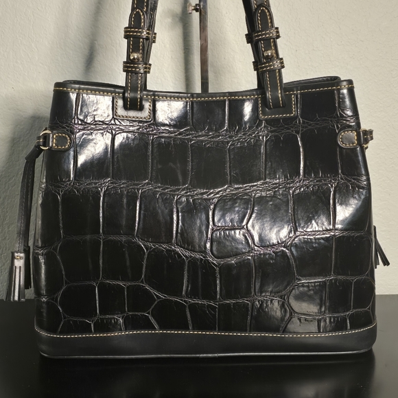 Dooney & Bourke Handbags - Dooney and Bourke Double Tassel Croc Shoulder Bag